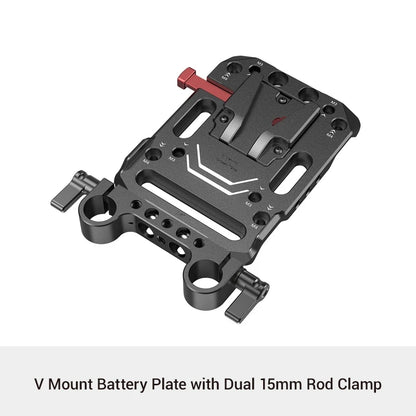 SmallRig V Mount Battery Plate, V-Lock Mount Battery Plate with 15mm Rod Clamp & Adjustable Arm for Power Supply - 2991