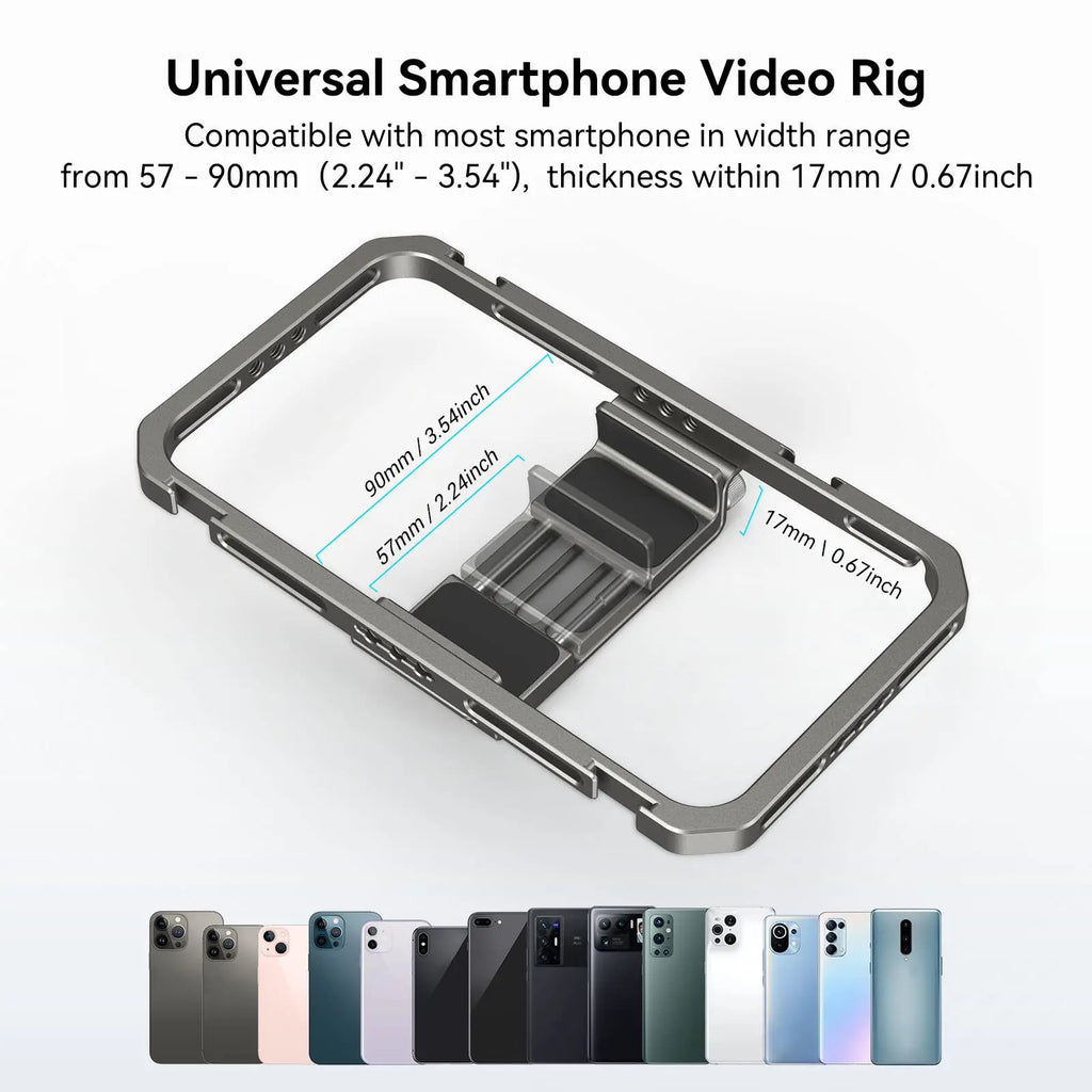 SmallRig Universal Mobile Phone Cage Smartphone Video Rig Filmmaking Vlogging Case