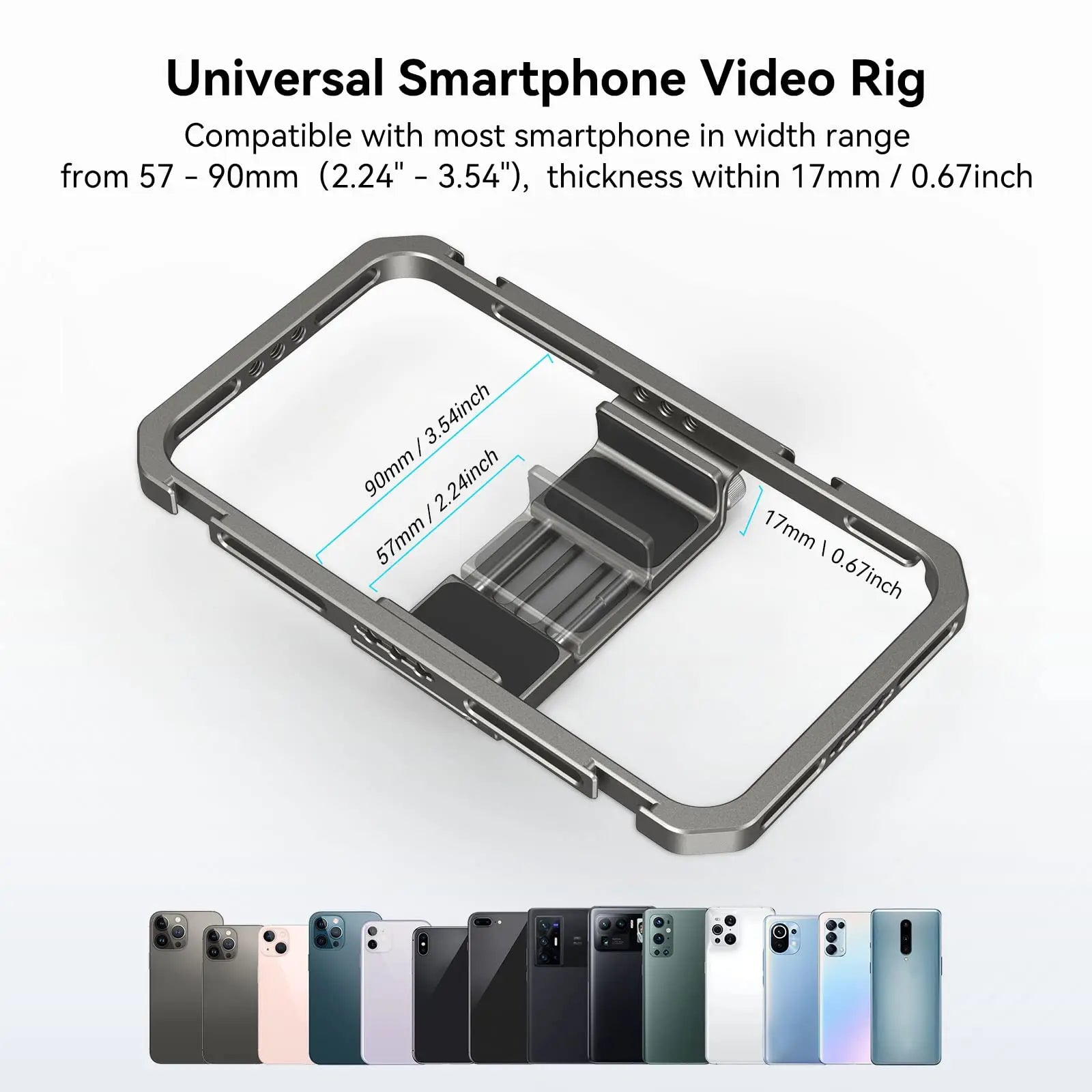 SmallRig Universal Mobile Phone Cage Smartphone Video Rig Filmmaking Vlogging Case