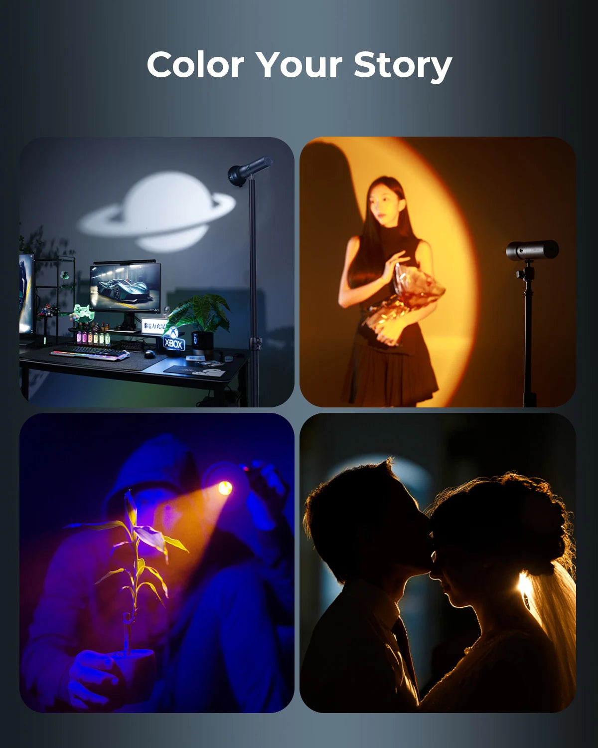 SmallRig Portable Focusable RF 10C LED Video Light 4 Colors Mini spotlight 10W