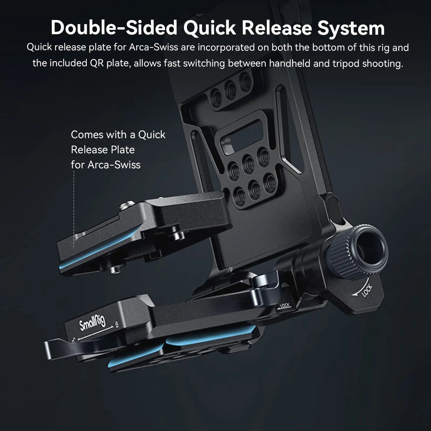 SmallRig V-Mount Battery Plate,V Lock Battery Mounting Plate with Quick Release Plate for Arca,Chest Pad,15mm rods,V Mount Plate