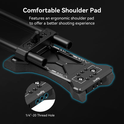 SmallRig Universal Shoulder Platform Kit Camera Shoulder Rig 15mm Rod Support System Camera for DSLR Camcorder 2896C