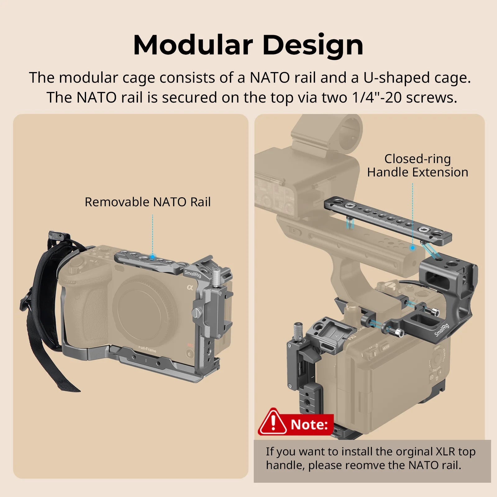 SmallRig FX3 / FX30 Advanced Cage Kit, HawkLock Quick Release Cage Kit for Sony FX3 / FX30 with Top Handle, Cable Clamp 4771