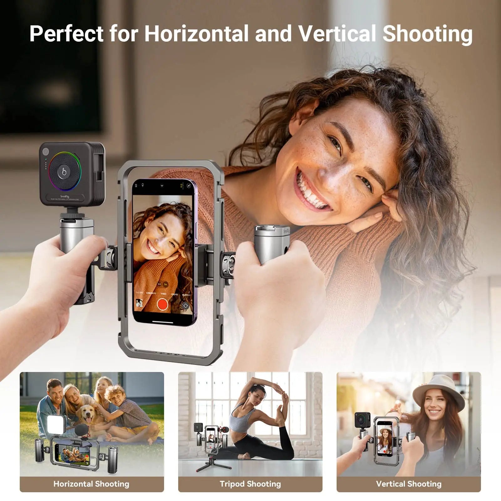 SmallRig Universal Mobile Phone Cage Smartphone Video Rig Filmmaking Vlogging Case