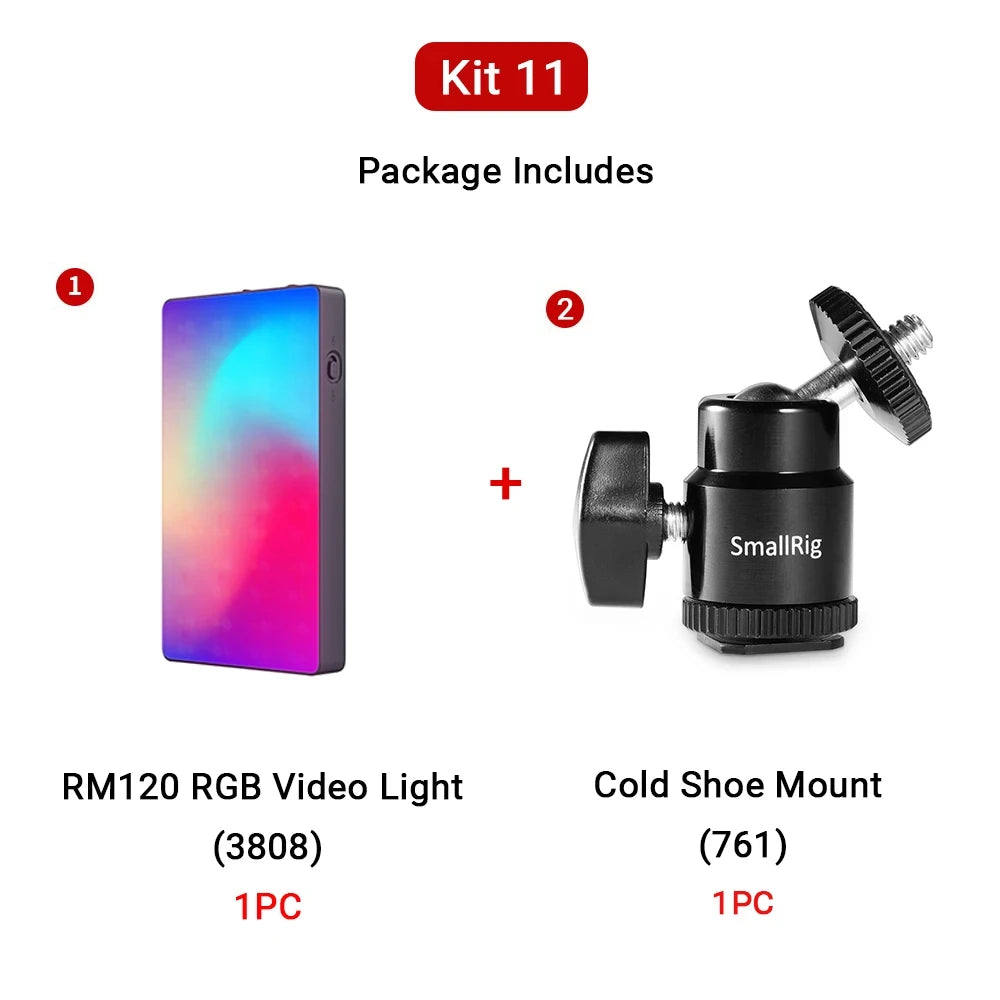 SmallRig RM120 Super Long-Battery-Life RGB Video Light Portable  All-in-One
