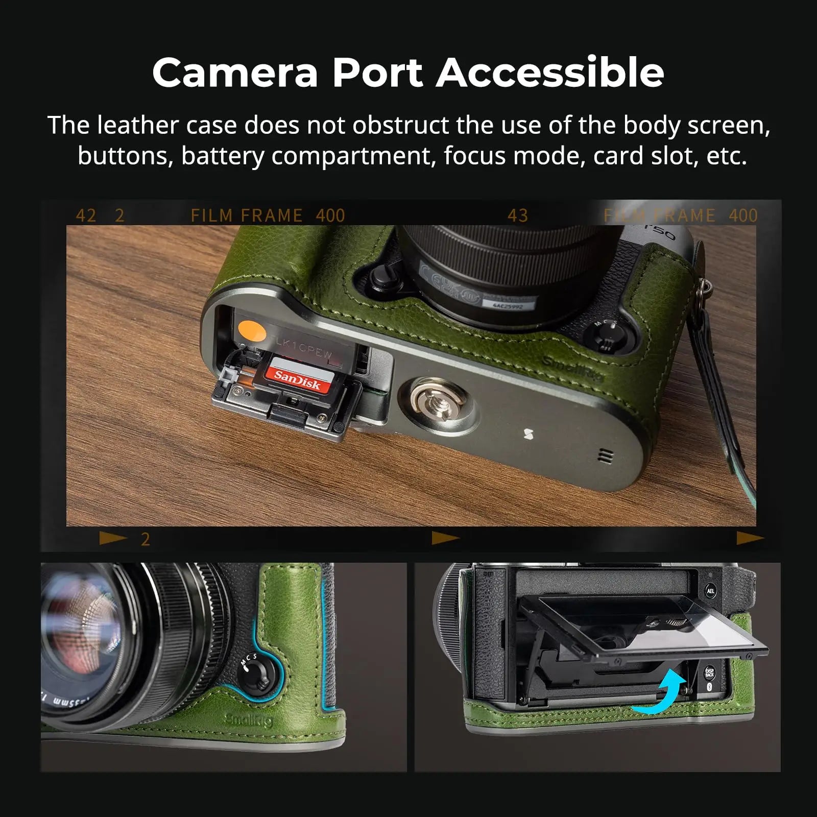 SmallRig X-T50 Half Leather Case Kit with Shoulder Strap