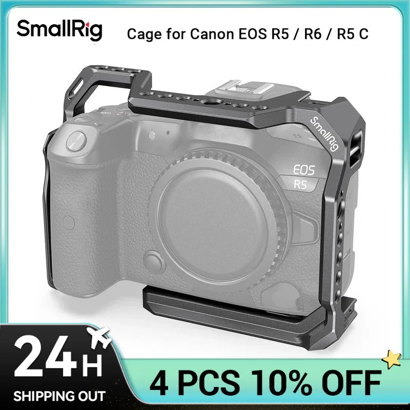 Jaula de cámara completa SmallRig para Canon EOS R5 y R6 tiene placa estilo Arca en la parte inferior con variedades de opciones de montaje 2982-España