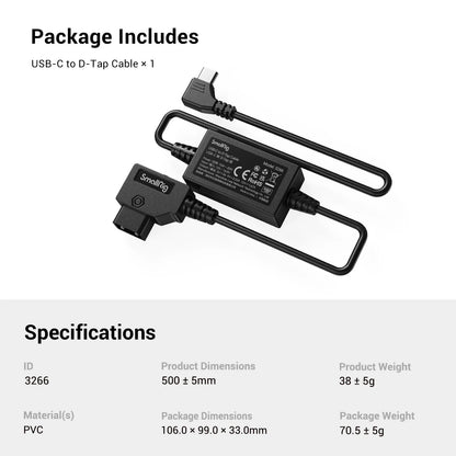 SmallRig D-Tap to USB-C Power Cable