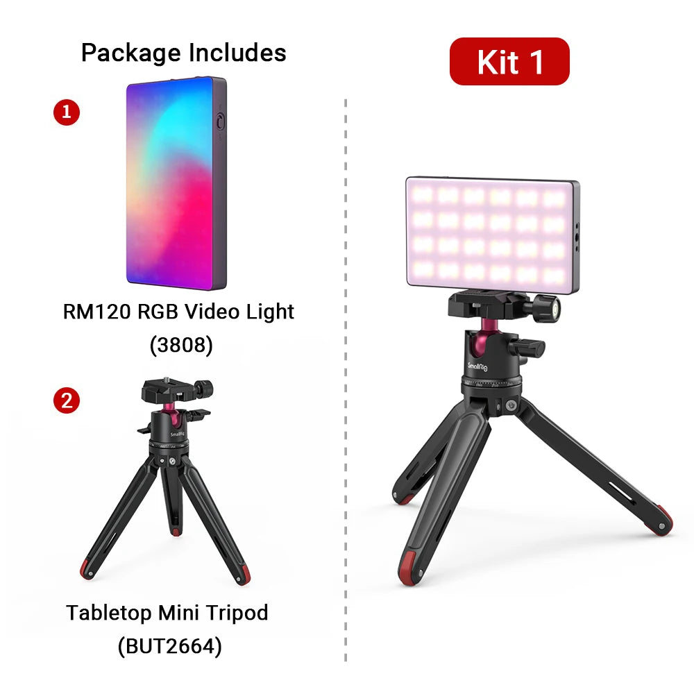SmallRig RM120 Super Long-Battery-Life RGB Video Light Portable  All-in-One