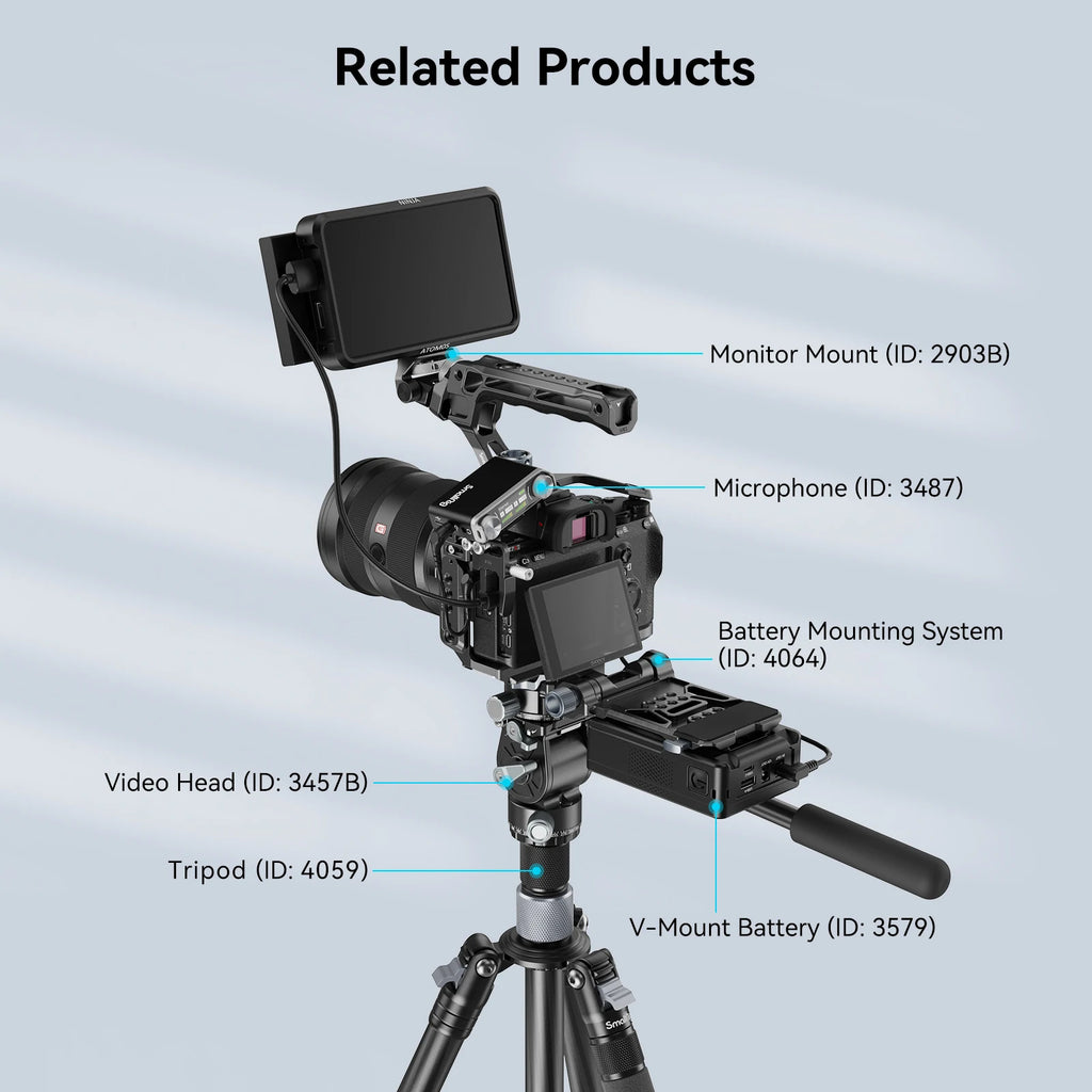 SmallRig A7 III / A7R III Cage Kit with Top Handle Cable for Sony Alpha 7 III / Alpha 7R III Portable Handheld Kit 4198