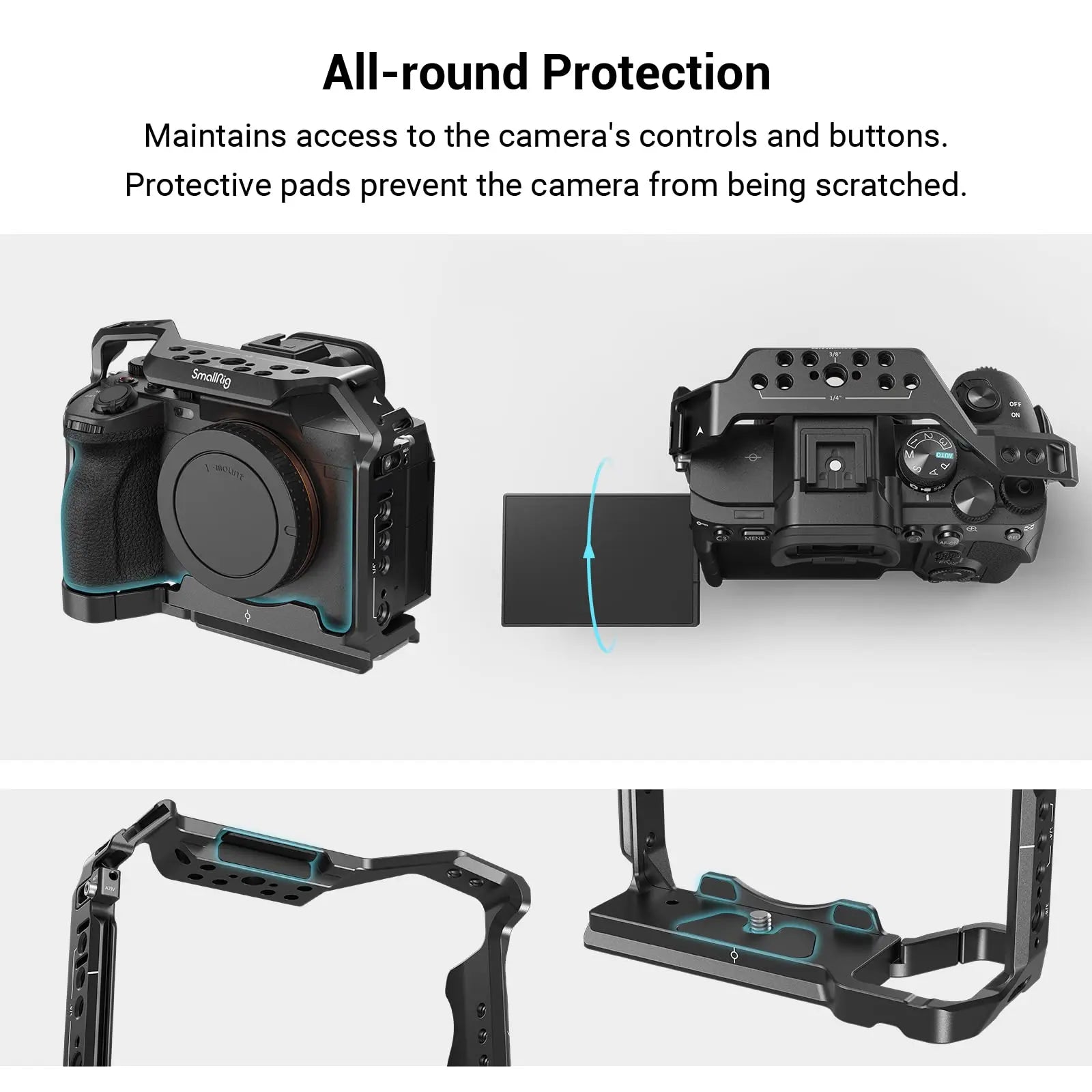 SmallRig Full Dslr for Sony A7 IV a7m4 Camera Cage Rig for Sony Alpha 7 IV/A7S III/A1/A7R  IV with Multi-Mounting Options Rigs
