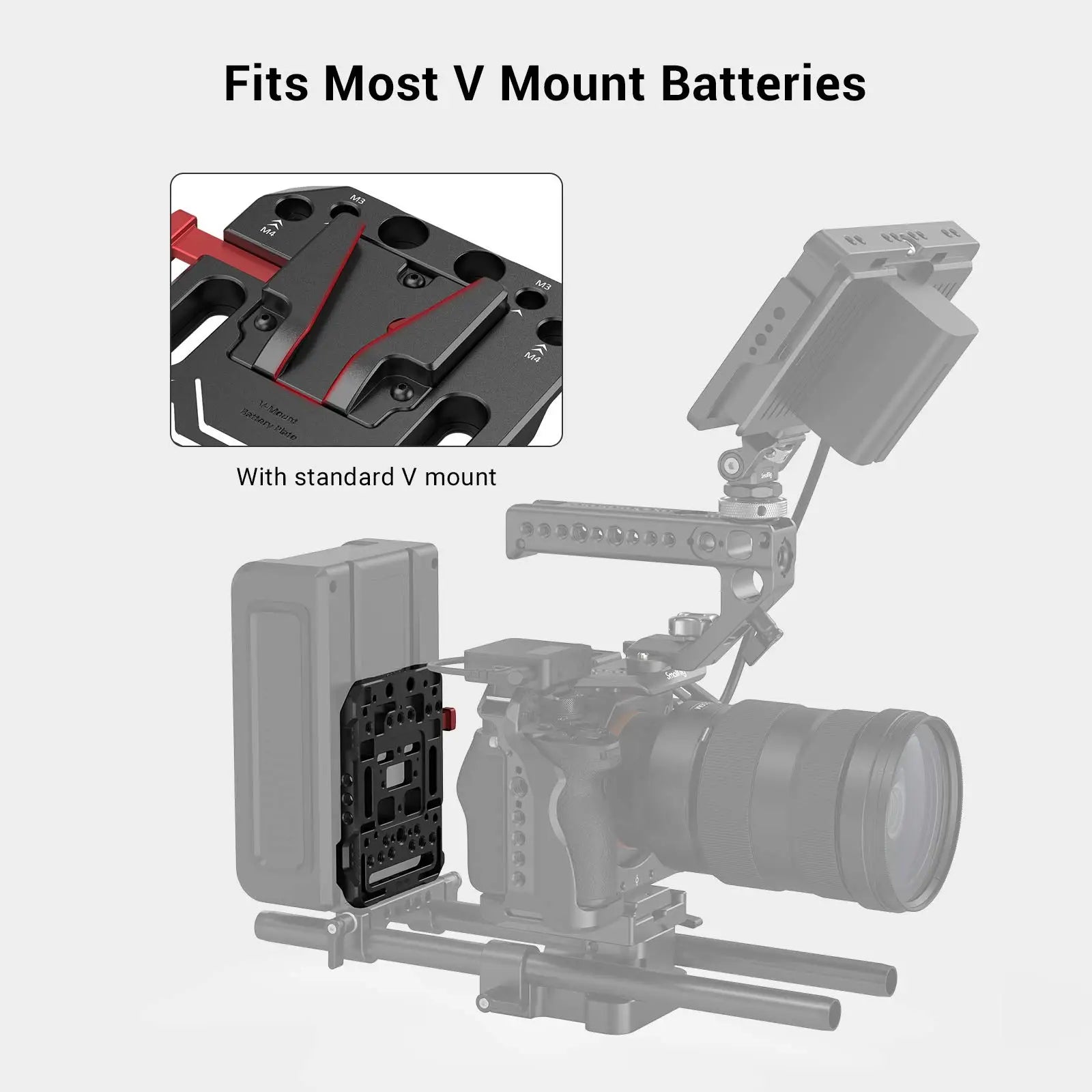 SmallRig V Mount Battery Plate, V-Lock Mount Battery Plate Quick Release Plate Universal Camera Accessories - 2988