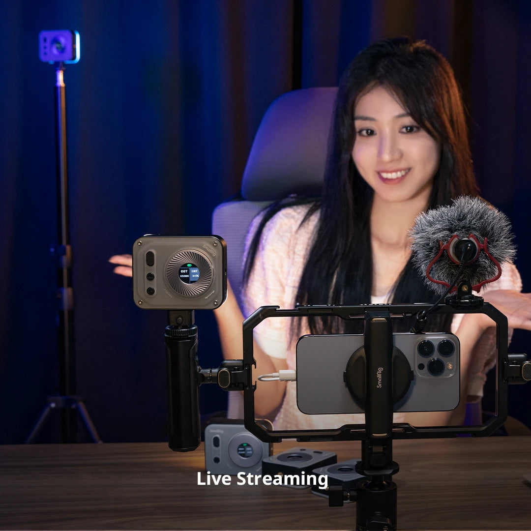 SmallRig Vibe P96 Pro mini LED Video Light, Pink & Black Color