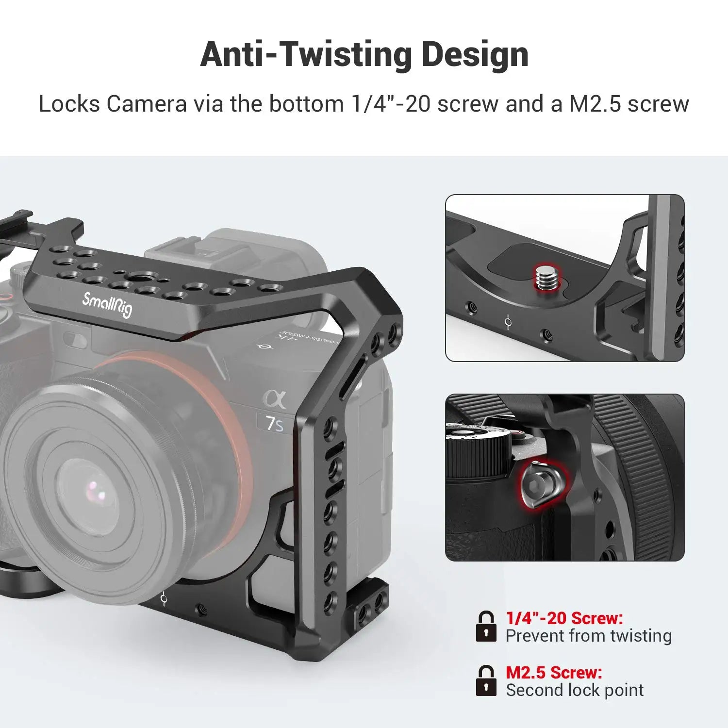 SMALLRIG Camera Cage Only for Sony Alpha 7S III / A7S III / A7SIII / A7S3 Formfitting Full Cage with 1/4"-20 & 3/8"-16 Threads