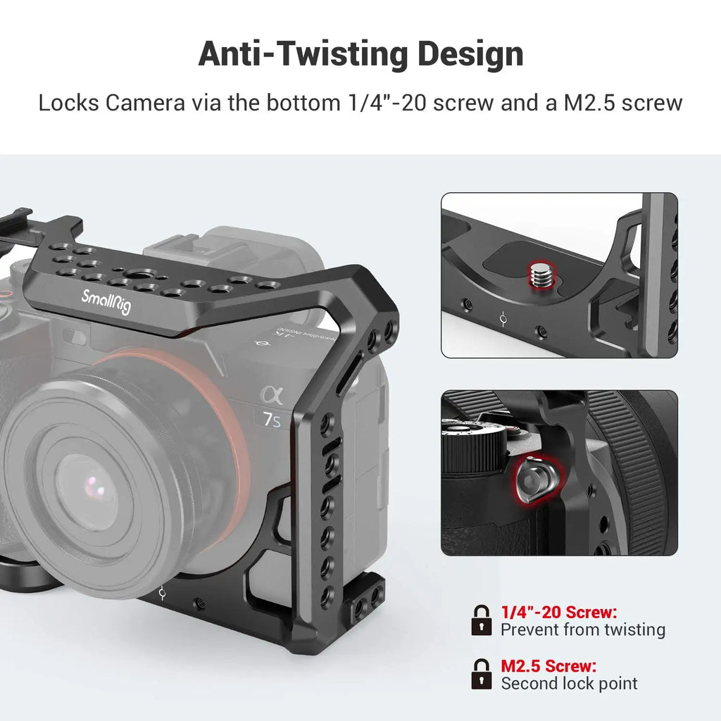 SMALLRIG Camera Cage Only for Sony Alpha 7S III / A7S III / A7SIII / A7S3 Formfitting Full Cage with 1/4"-20 & 3/8"-16 Threads