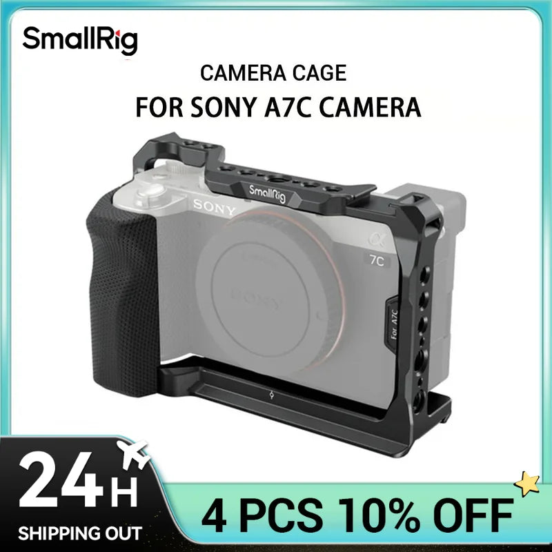 SmallRig Camera Cage with silicone Side Handle grip rig for Sony A7C 3212