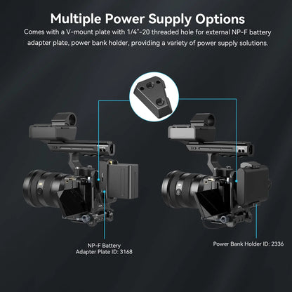 SmallRig V-Mount Battery Plate, V Lock Battery Mounting Plate with Quick Release Plate for Arca-Swiss, 1/4"-20 Threads for DSLR