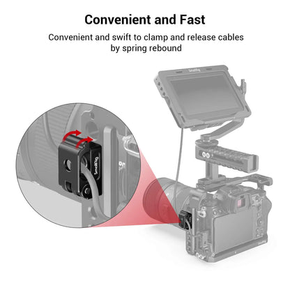 SmallRig Universal Spring Cable Clamp (2 pcs), Lightweight and Portable Cable Clamp Suit for Cables, Charging Cables MD2418