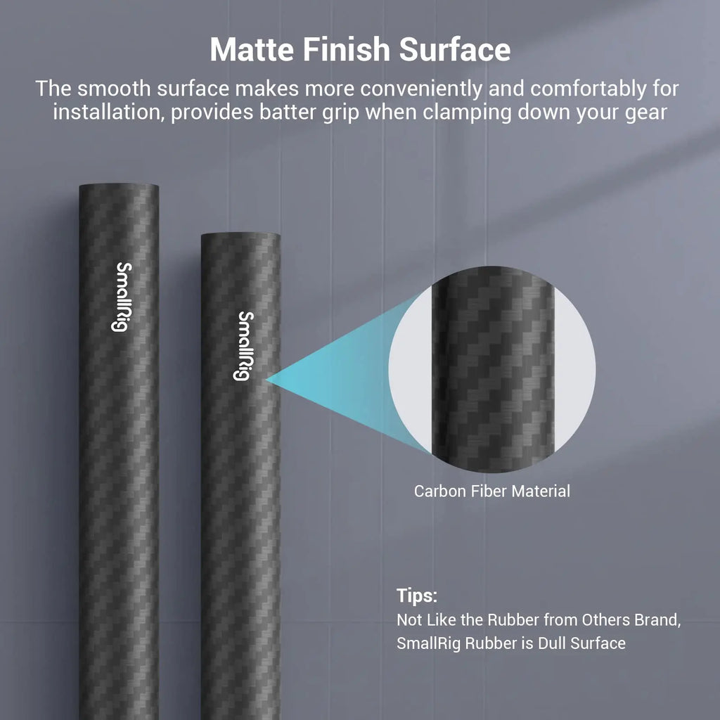 SmallRig 15mm Carbon Fiber Rod Length 10cm/15cm/20cm/22.5cm/30cm, Light Weight Rods for 15mm Support System Camera Rig 2PCS Pack