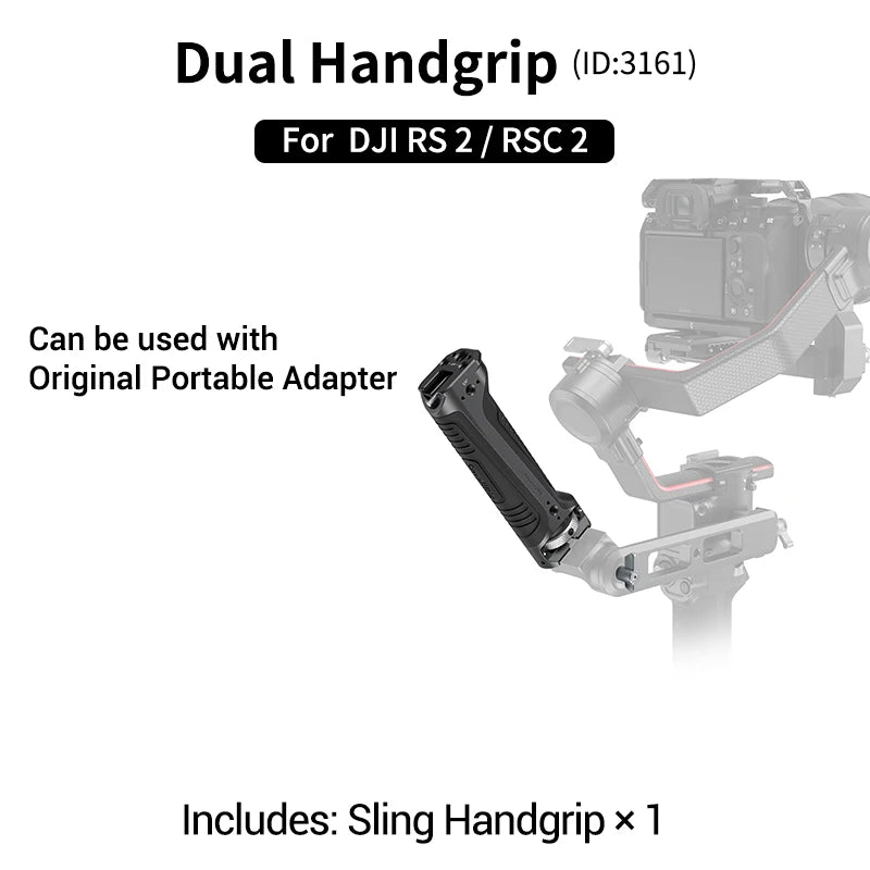 SmallRig Wireless Control Dual Handgrip for DJI RS 2 / RS 3 Pro /RS 4 / RS 4 Pro Free Controls Stabilizer Quick-Release Handgrip