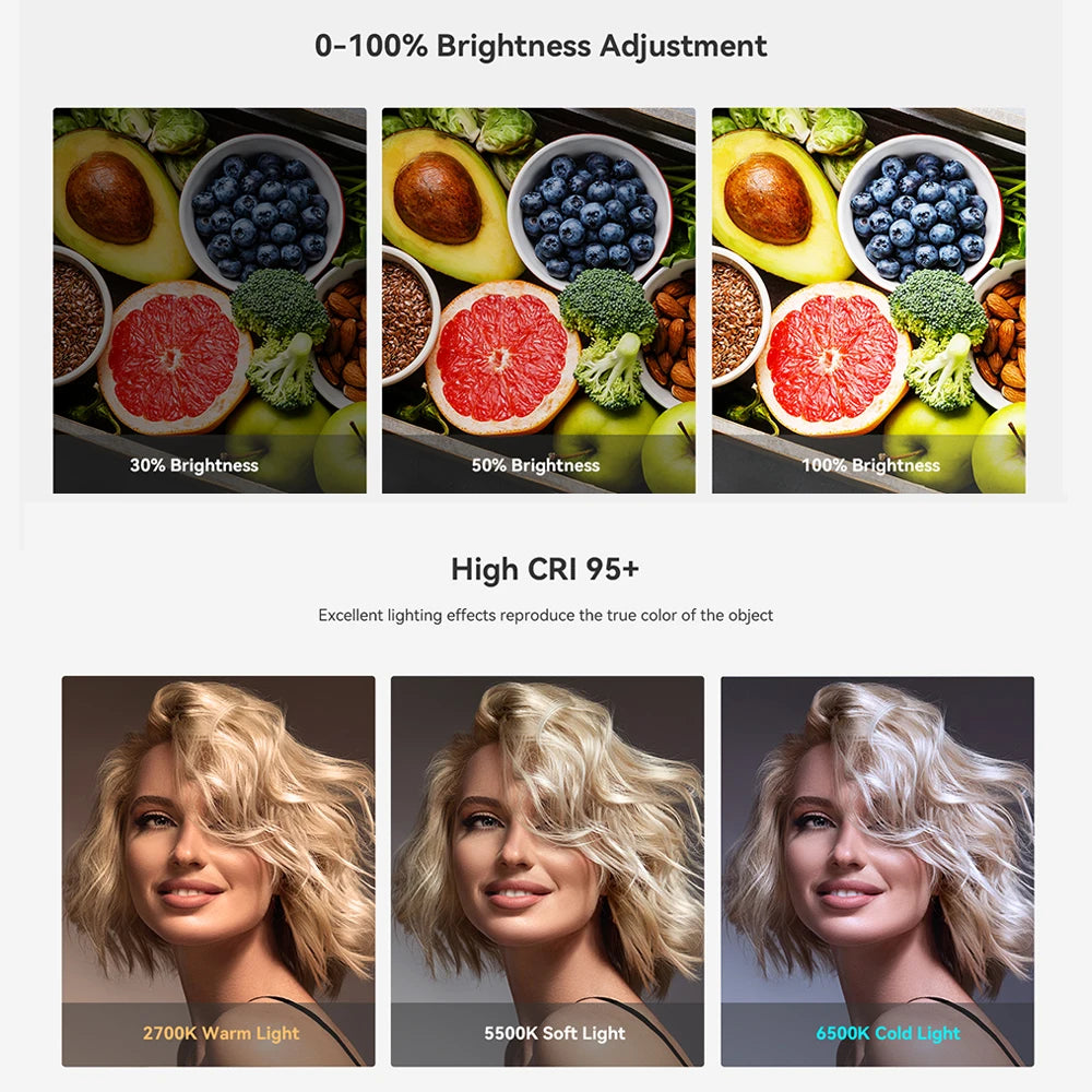 SmallRig P108 RGB Video Light,Portable LED Camera Lights 360°