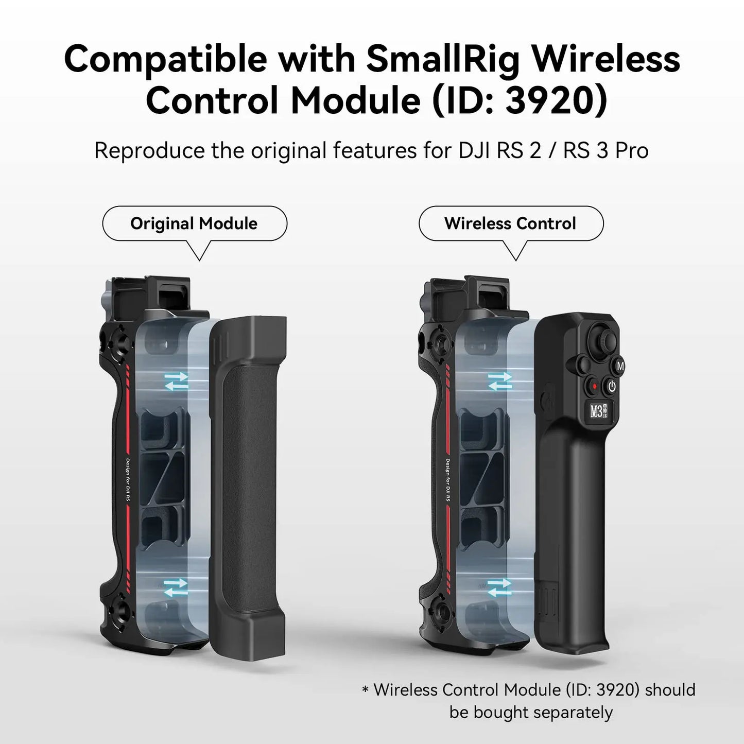 SmallRig Wireless Control Sling Handgrip  for DJI RS 2, for DJI RS 3 Pro / RS 4/RS 4 Pro with Wireless Controller 3920