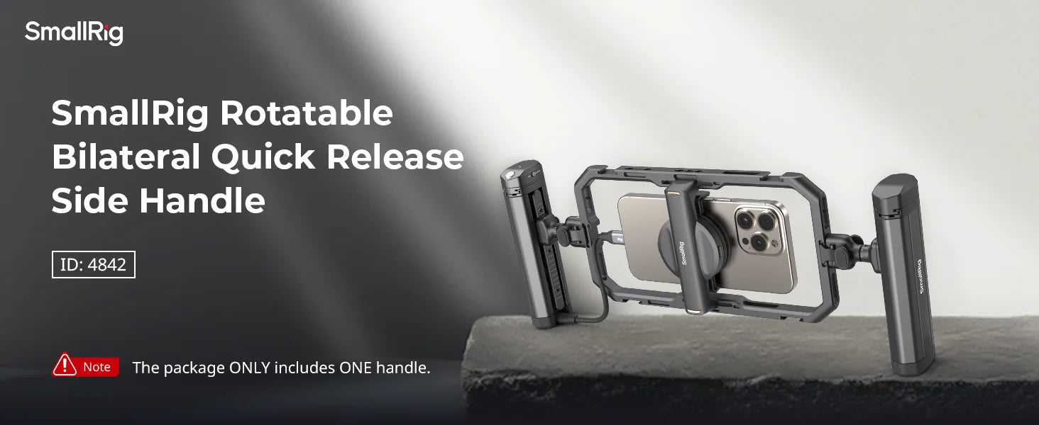 SmallRig Bilateral Quick Release Side Handle for Professional Mobile Video Shooting Infinite Rotation Phone Side Handle 4842