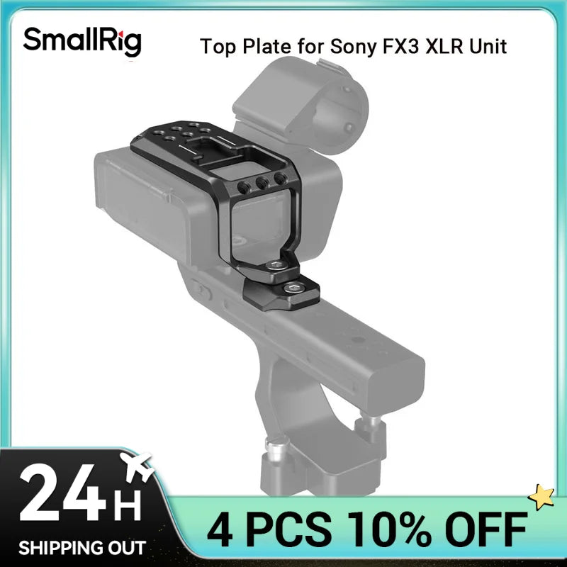SmallRig Top Plate for Sony FX30 / FX3 XLR Unit to Protect for Sony FX3 XLR Handle with 1/4'' Threaded Holes Cold Shoe MD3990
