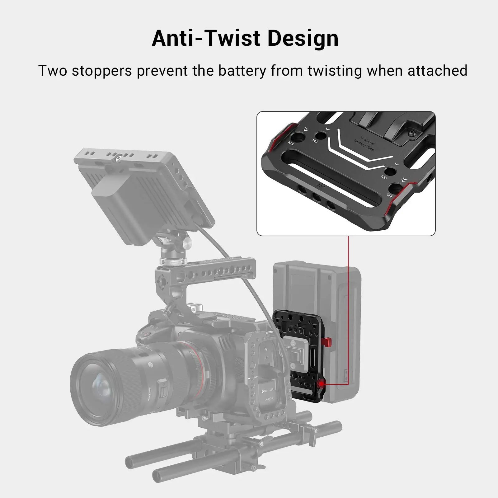 SmallRig V Mount Battery Plate, V-Lock Mount Battery Plate Quick Release Plate Universal Camera Accessories - 2988