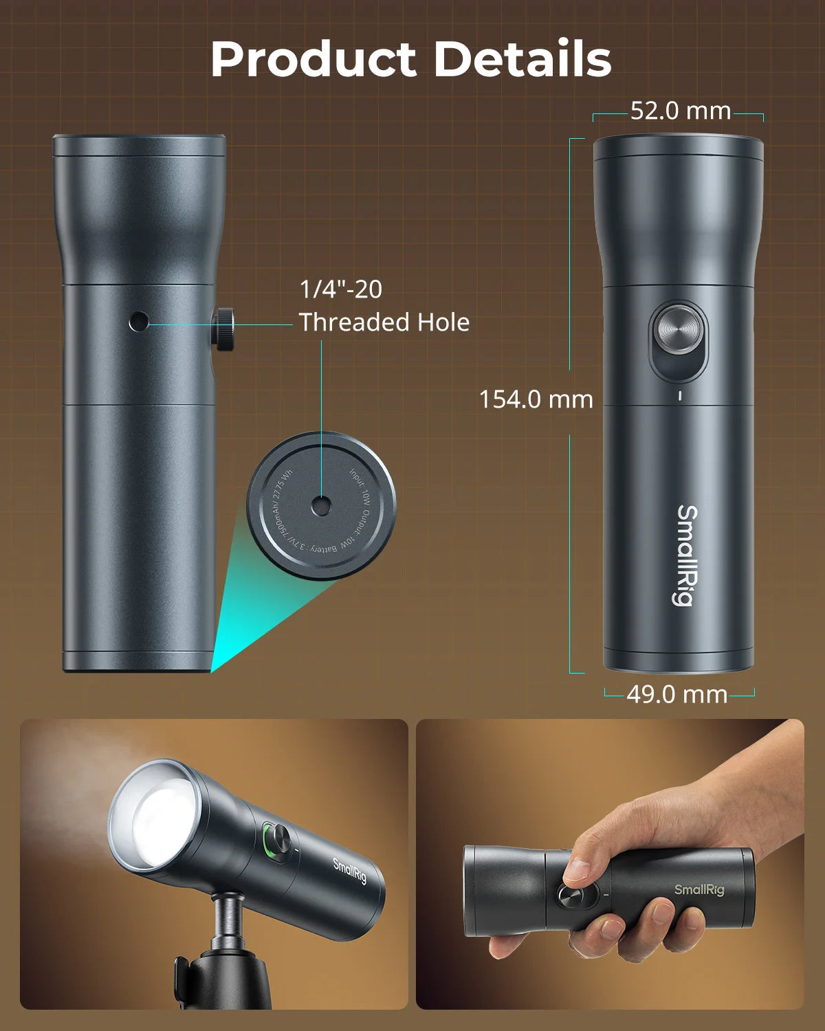 SmallRig Portable Focusable RF 10C LED Video Light 4 Colors Mini spotlight 10W