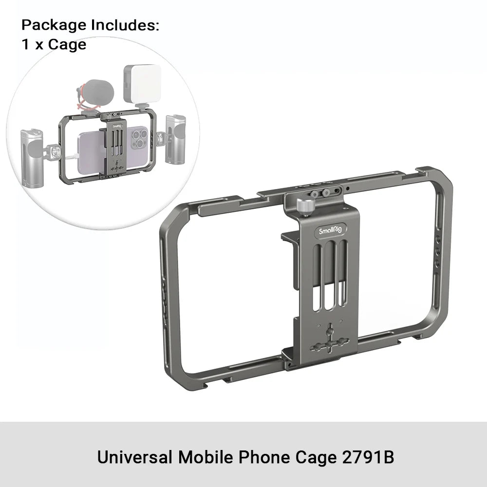 SmallRig Universal Mobile Phone Cage Smartphone Video Rig Filmmaking Vlogging Case