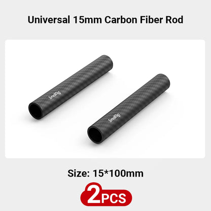 SmallRig 15mm Carbon Fiber Rod 4 inch Long for 15mm Rod Light Weight Support System DSLR Camera Rig - 1871 (2PCS Pack)