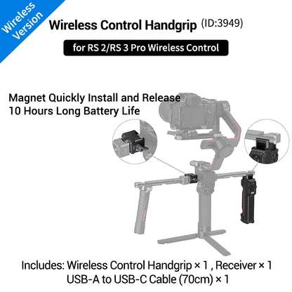 SmallRig Wireless Control Sling Handgrip  for DJI RS 2, for DJI RS 3 Pro / RS 4/RS 4 Pro with Wireless Controller 3920