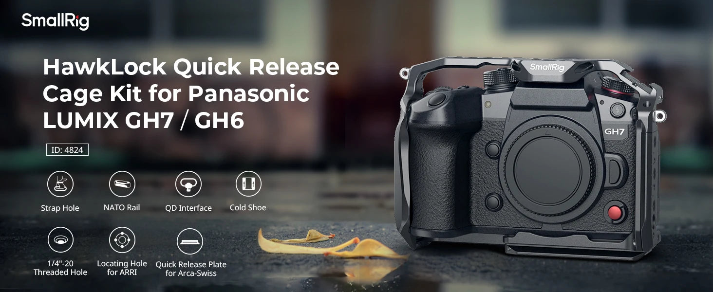 SmallRig HawkLock Quick Release Cage for Panasonic LUMIX GH7 / GH6