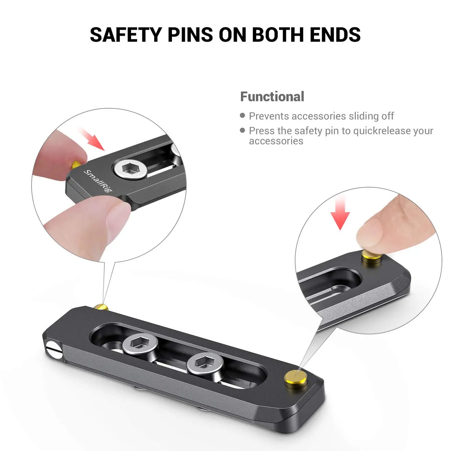 SmallRig Quick Release Nato Rail Camera Rig Low-profile NATO Rail 50mm / 70mm / 90mm For Video Shooting Options Nato Handle