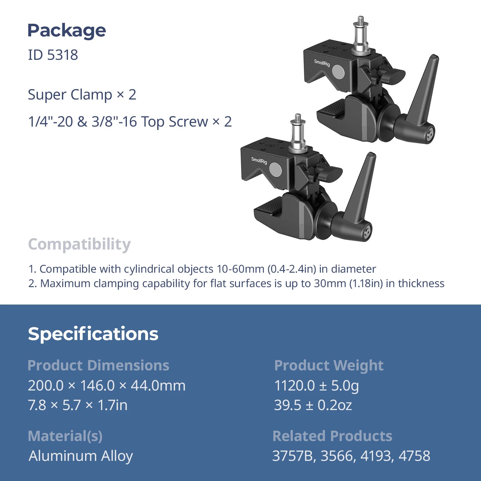 SmallRig Super Clamp Support Kit
