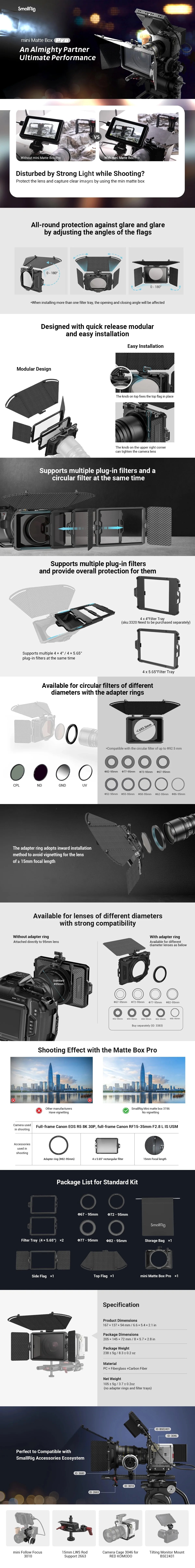 SmallRig Mini Matte Box for mirrorless cameras & Mini Follow Focus