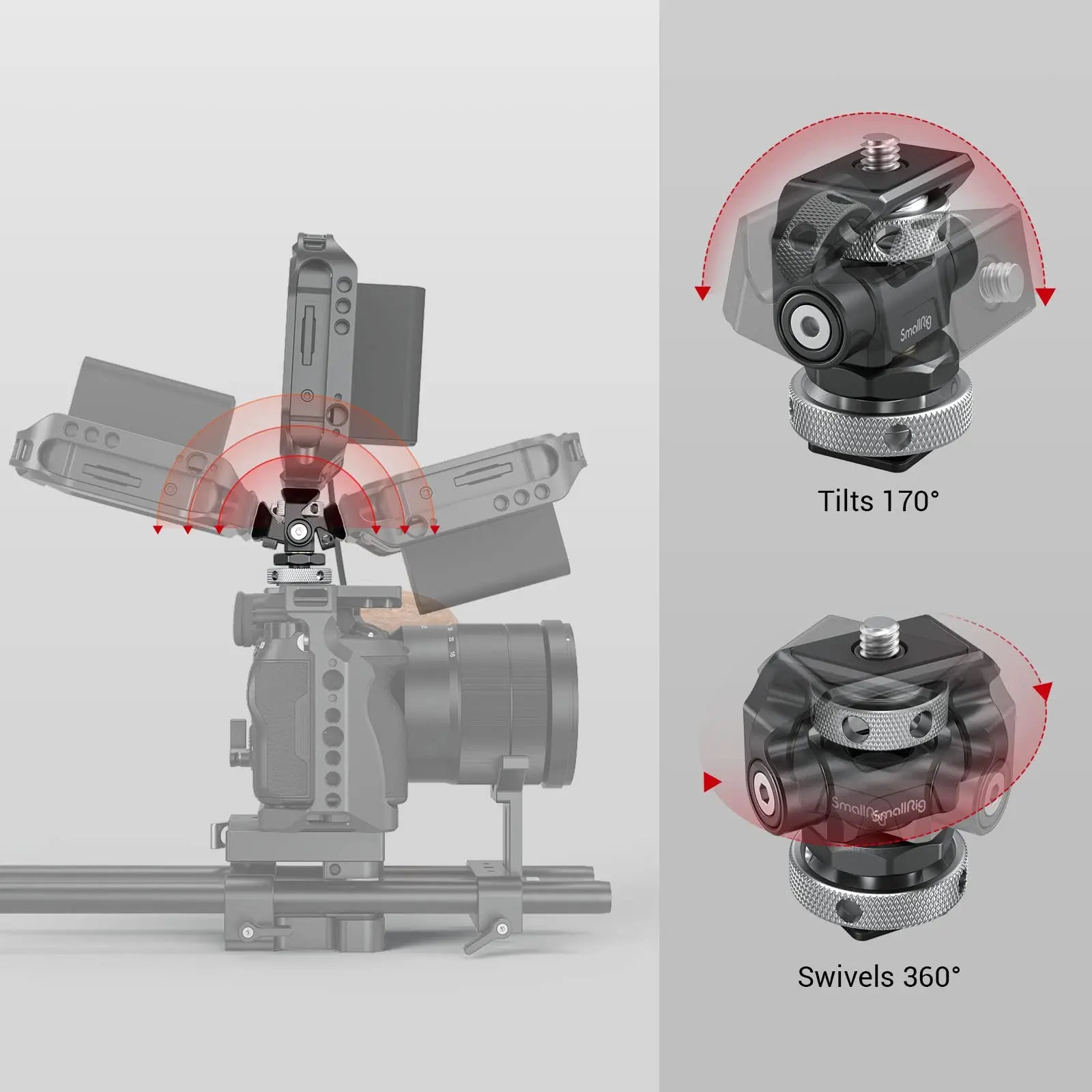 SmallRig Swivel and Tilt Adjustable Monitor Mount with Cold Shoe Mount