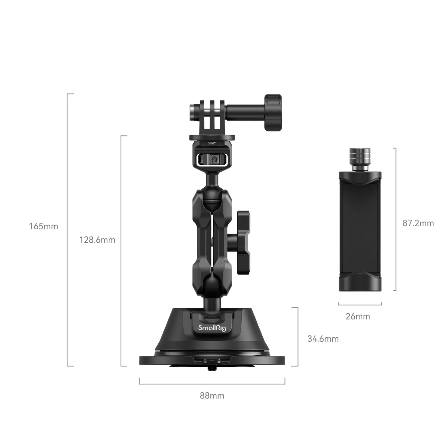 SmallRig Portable Suction Cup Mount Support for Smartphones / Action Cameras