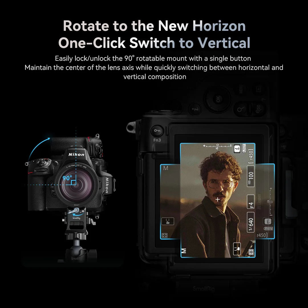SmallRig Rotatable Horizontal-to-Vertical Mount Plate Kit for Sony Alpha 1 / Alpha 7 / Alpha 9 / FX Series 4244
