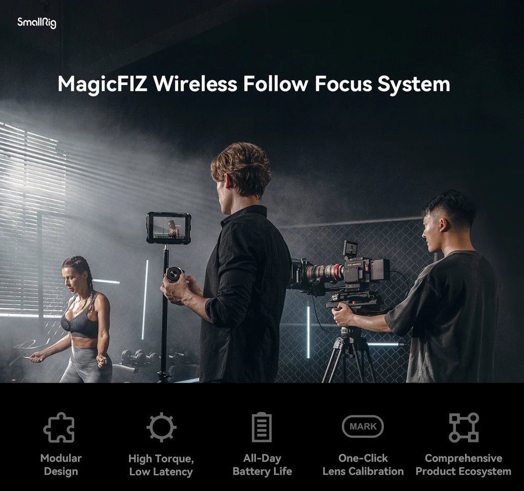 SmallRig MagicFIZ Wireless Follow Focus Two Motor Kit with Handwheel Controller, Wireless Handgrip and Two Receiver Motor