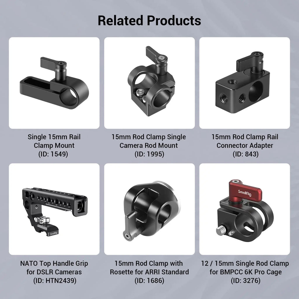 SmallRig 15mm Carbon Fiber Rod Length 10cm/15cm/20cm/22.5cm/30cm, Light Weight Rods for 15mm Support System Camera Rig 2PCS Pack