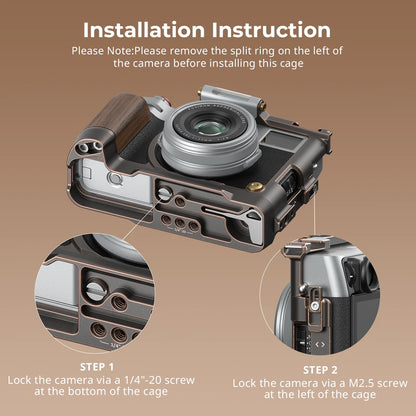 SmallRig Exclusive Camera Cage for FUJIFILM X100VI “Retro” Cage with Shutter Release Button and Hot Shoe Cover for Fuji X100VI