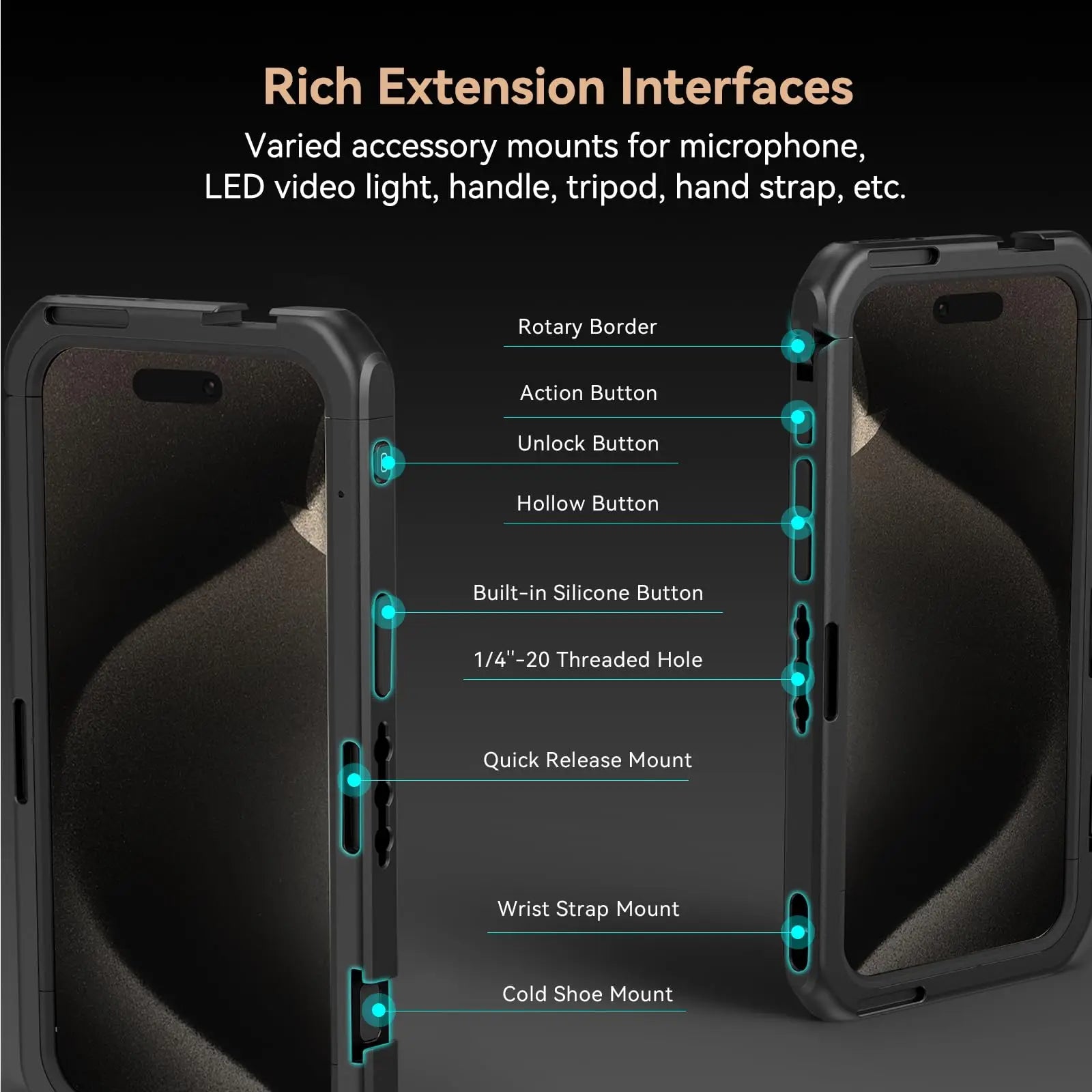 SmallRig Phone Cage for iPhone 15 Pro/15 Pro Max for Video Vlogging