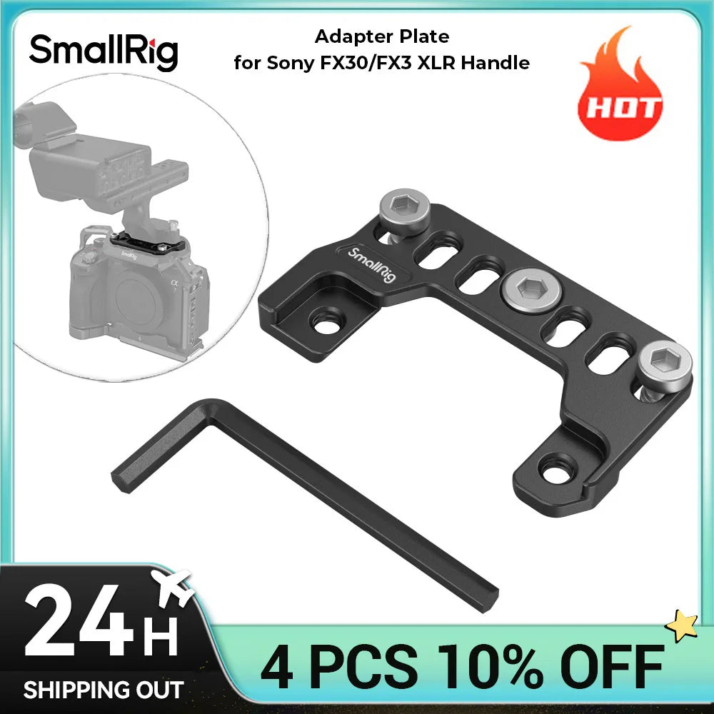SmallRig Adapter Plate for Sony FX30 / FX3 XLR Handle for Sony A7 IV and A7S III MD4019 For Cages 3241, 3667, 2999, 3639, 3594