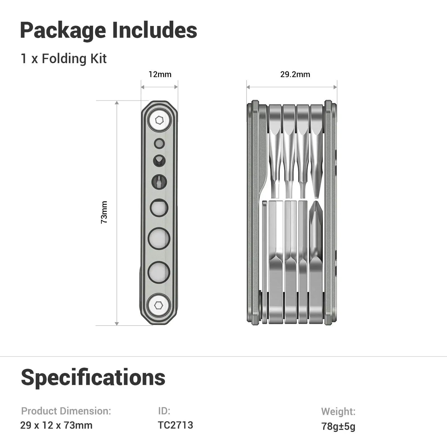 SMALLRIG Universal Folding Tool Multi-Tool for Videographers, Tool Set with Nine Functional Tools Included Multi-Tool for Camera
