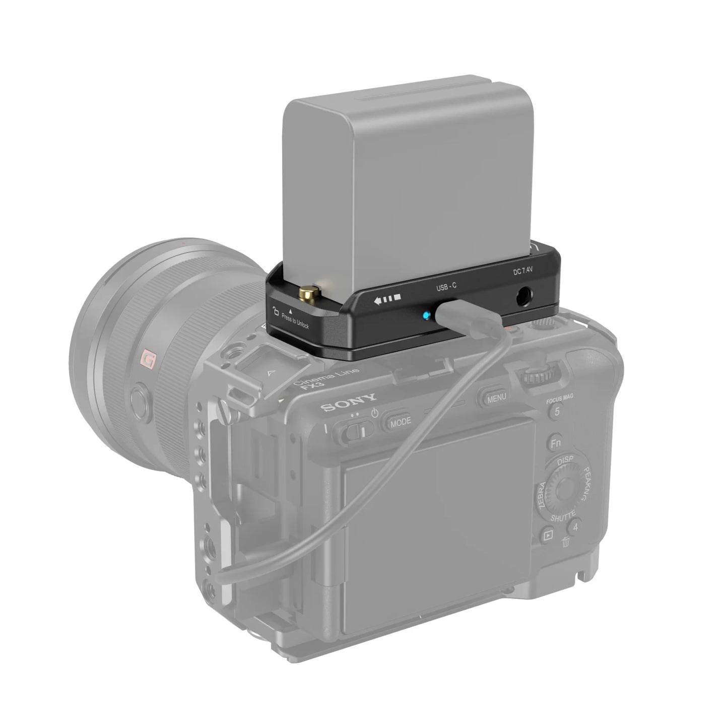 SmallRig NP-F Battery Advanced Adapter Mount Plate DC 7.4V 12V Dual Output USB-C Interface Bi-directional Input Output 36W 3168B
