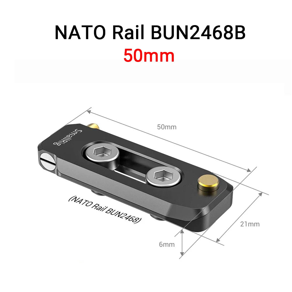 SmallRig Camera Quick Release Safety Rail 4cm 1.57 Inches Long with 1/4'' Screws For Nato Handle EVF Attach  - 1409