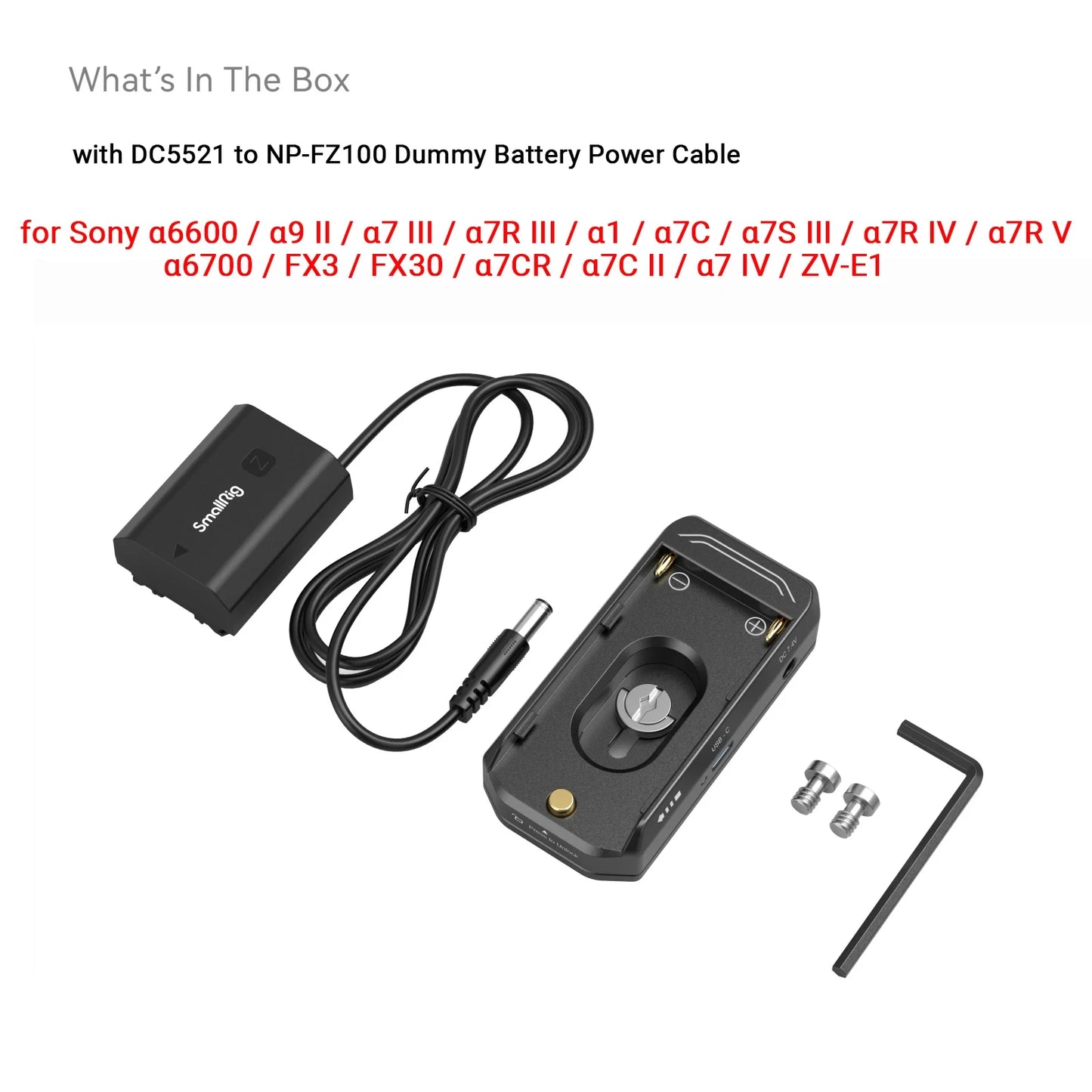 SmallRig NP-F Battery Advanced Adapter Mount Plate DC 7.4V 12V Dual Output USB-C Interface Bi-directional Input Output 36W 3168B