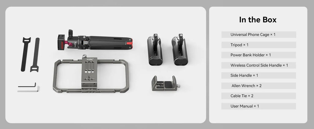 SmallRig Universal SmartPhone Cage & for iPhone 14/13 Pro/Pro Max With Foldable Handles Wireless Controls Rig for iPhone 14 /13/12